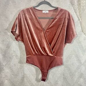NSR pink velour pink velour bodysuit size S